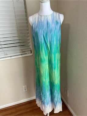 Vince Camuto Sleeveless Blue & Green Ombre Maxi Dress